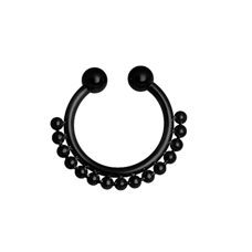 BK-FSEPX-03, Fake Septum Piercing aus Chirurgenstahl 316L (Schwarz PVD).